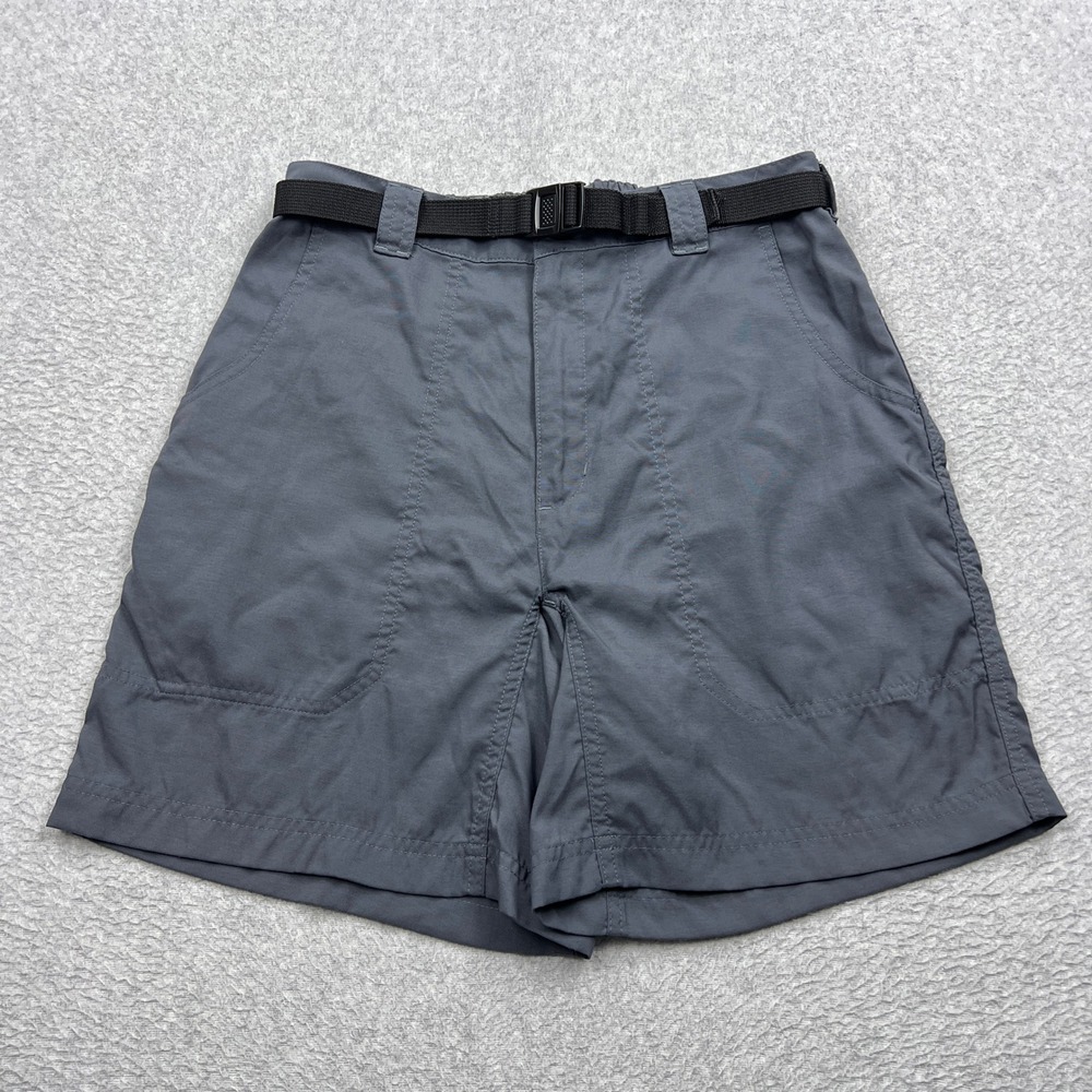 LL Bean Belted Shorts Mens 32* Gray Nylon Hiking Integrated Quick Dry 6.5" Gorp
